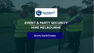 Hire Event & Party Security Guards in  Melbourne