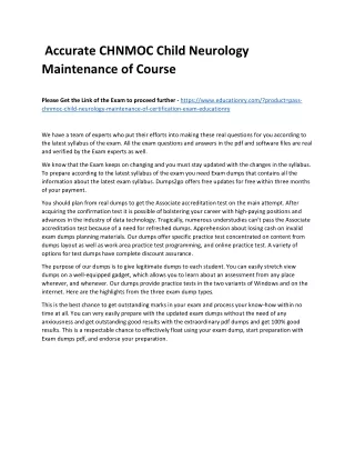 accurate chnmoc child neurology maintenance