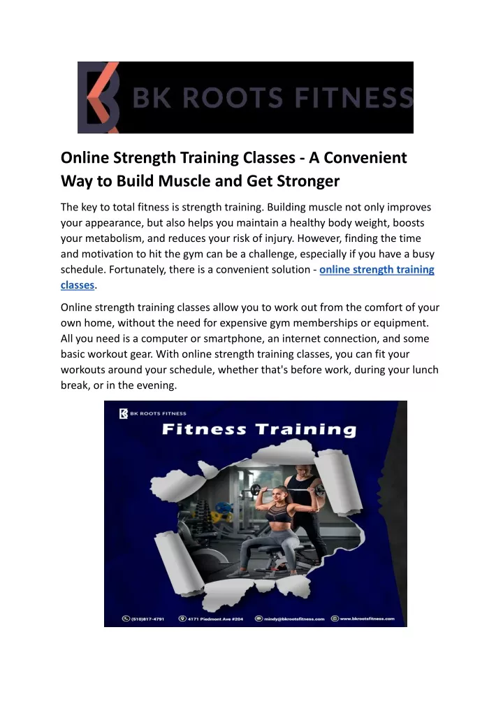 online strength training classes a convenient