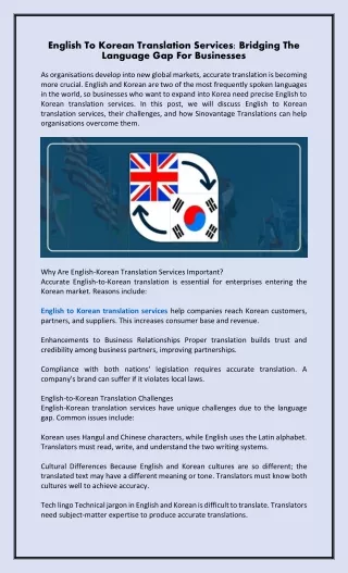 English to Korean Translation Services