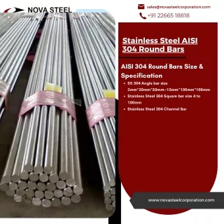 Stainless Steel AISI 304 Round Bars|Large Diameter Pipe|S355 Pipes|Nova Steel Co