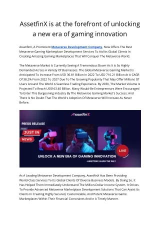 assetfinx is at the forefront of unlocking