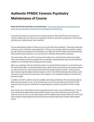 authentic fpmoc forensic psychiatry maintenance
