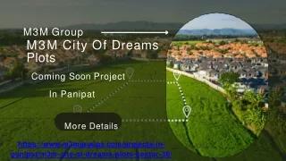 M3M City Of Dreams Plots | Coming Soon Project in Panipat