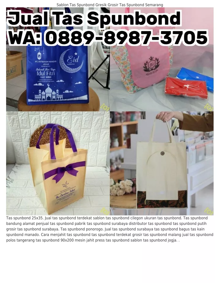 sablon tas spunbond gresik grosir tas spunbond