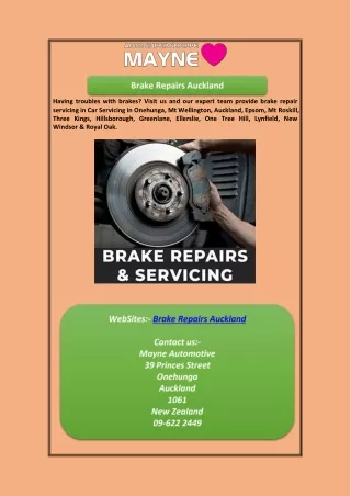 Brake Repairs Auckland