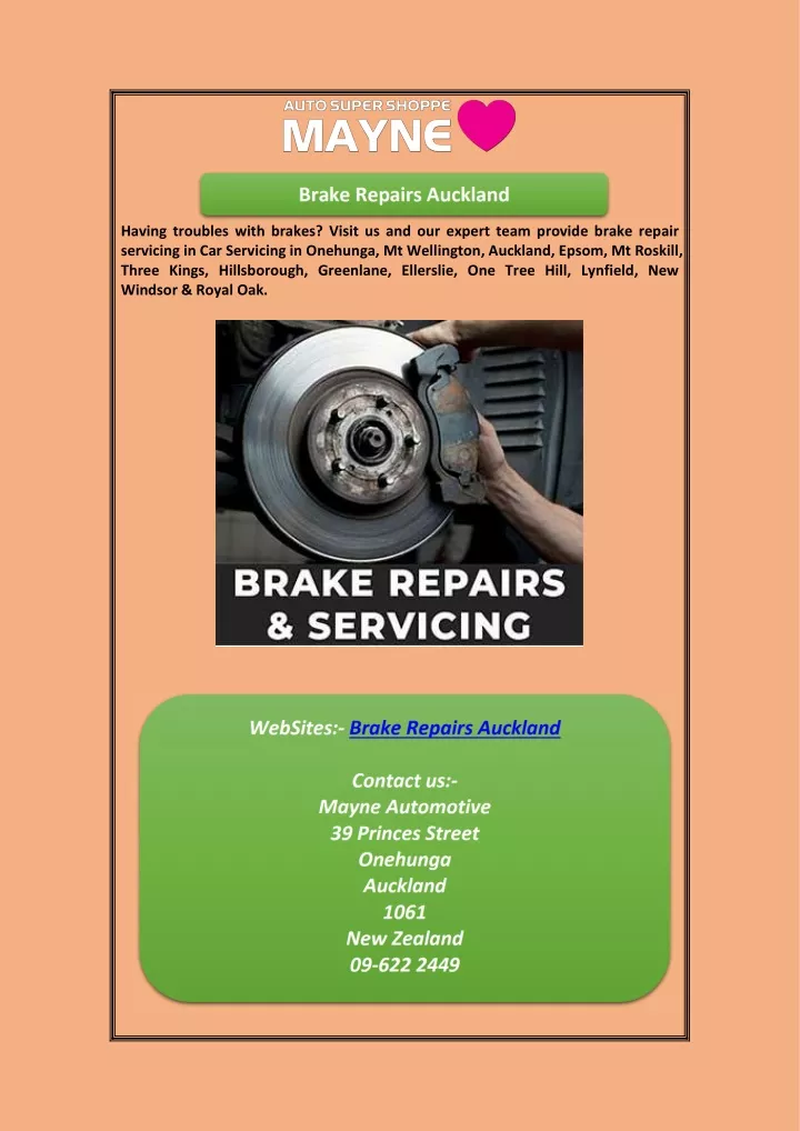 having troubles with brakes visit