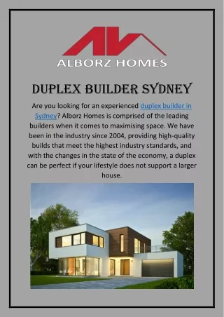 duplex builder sydney