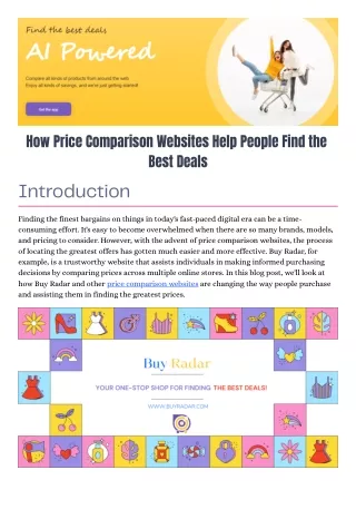 How Price Comparison Websites Help People Find the Best Deals