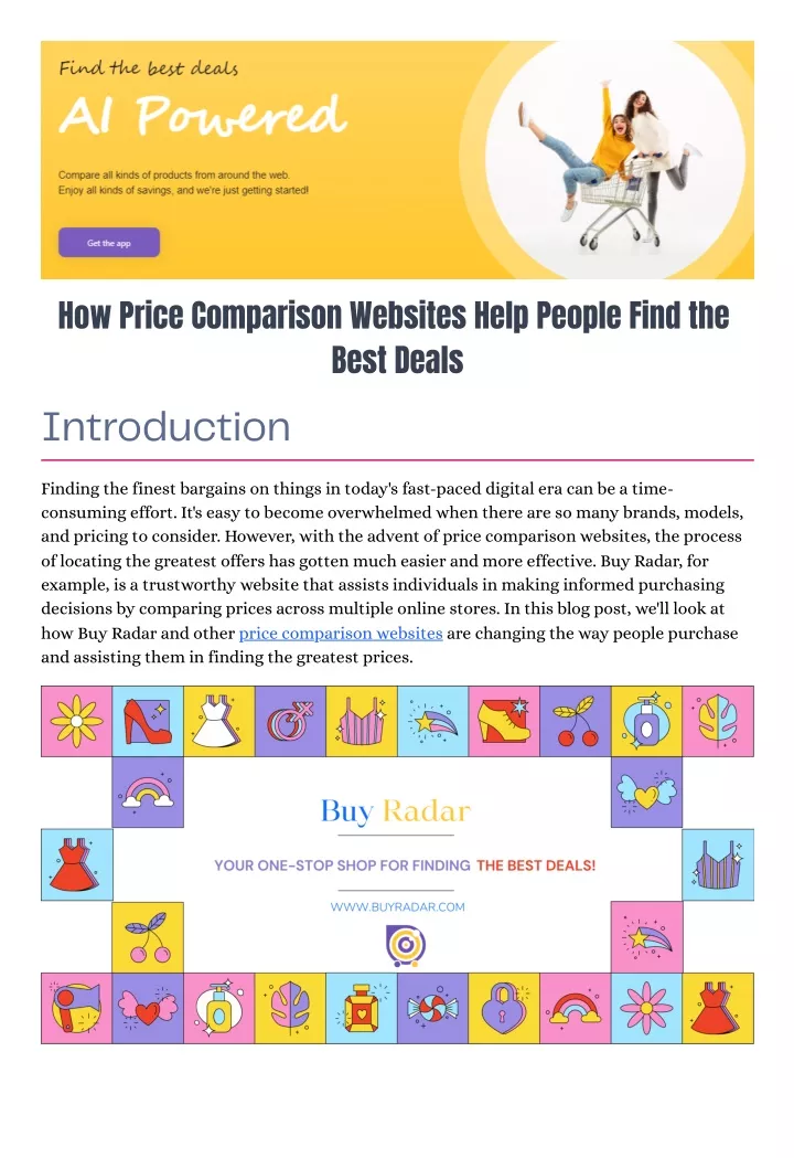 how price comparison websites help people find