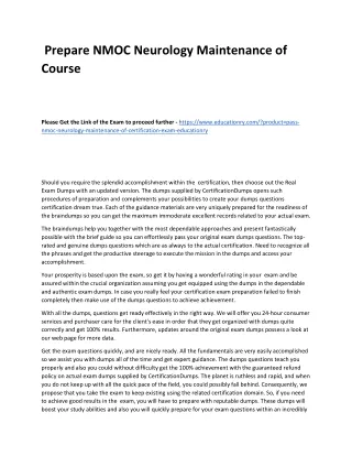 prepare nmoc neurology maintenance of course
