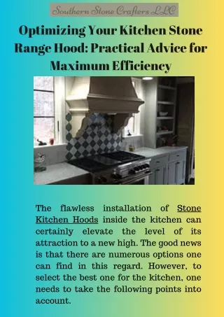 Optimizing Your Kitchen Stone Range Hood Practical Advice for Maximum Efficiency