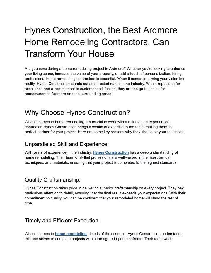 hynes construction the best ardmore home