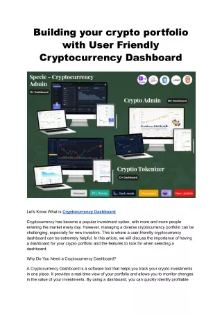 building your crypto portfolio with user friendly