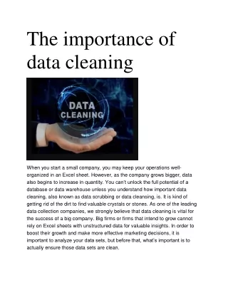 the importance of data cleaning