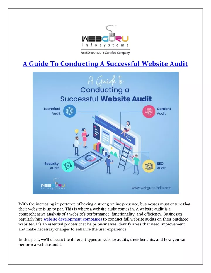 a guide to conducting a successful website audit