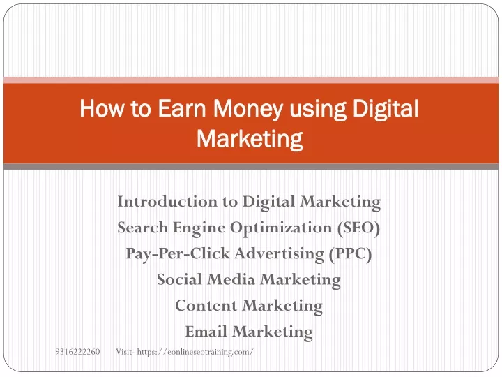 how to earn money using digital marketing