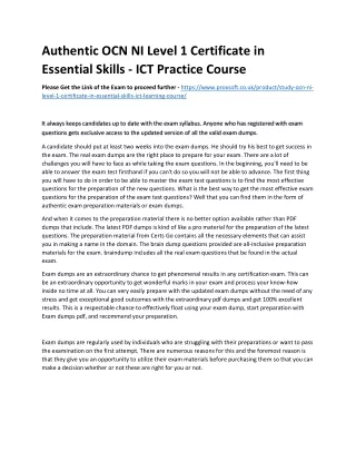 authentic ocn ni level 1 certificate in essential