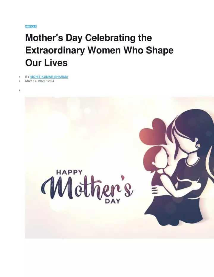 article mother s day celebrating