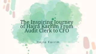 Lessons from a CFO: Hajra Karrim Top Tips for Success