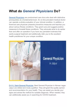 what do general physicians do