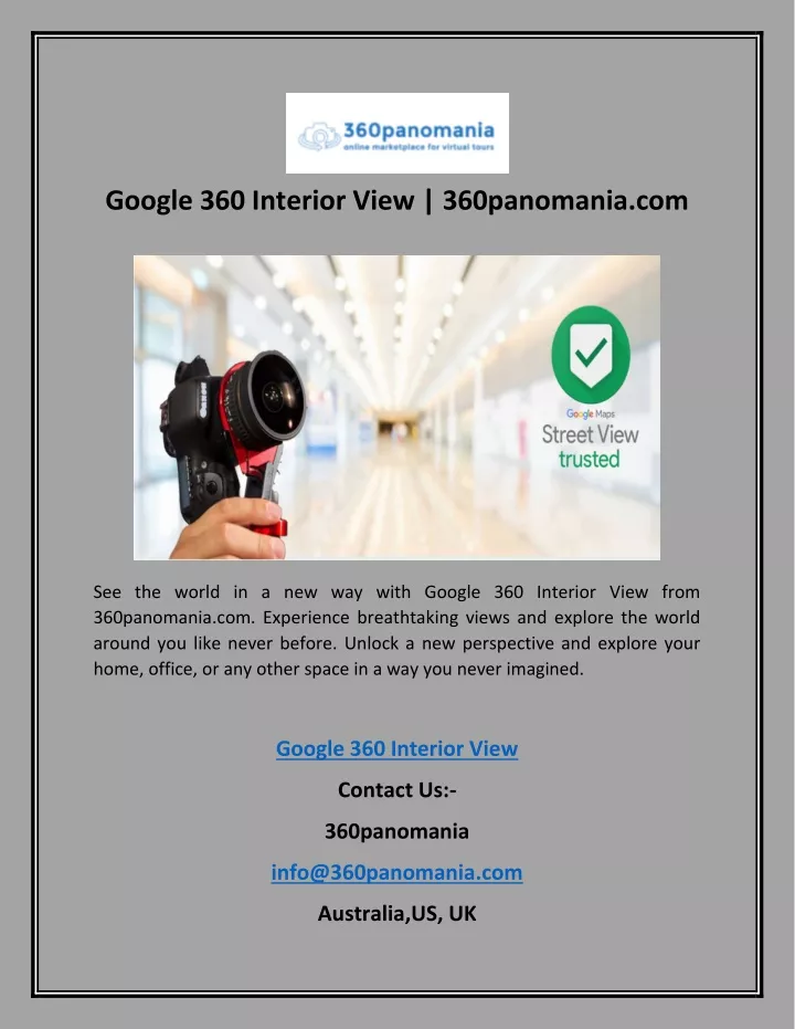 google 360 interior view 360panomania com