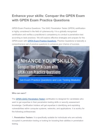 enhance your skills conquer the gpen exam with