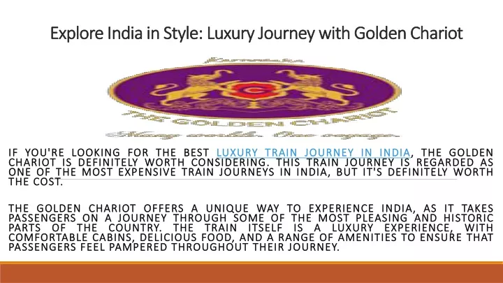 explore india in style luxury journey with golden chariot