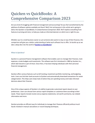 quicken vs quickbooks a comprehensive comparison