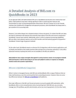 a detailed analysis of bill com vs quickbooks