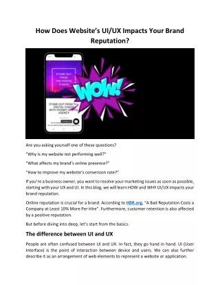 how does website s ui ux impacts your brand