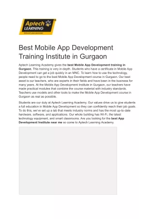 Best Mobile App Development Training Institute in Gurgaon - Google Docs