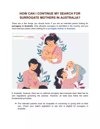 How can I continue my search for surrogate mothers in Australia?