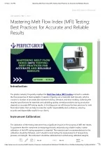 Melt flow index tester | Perfectgroupindia - slide 1