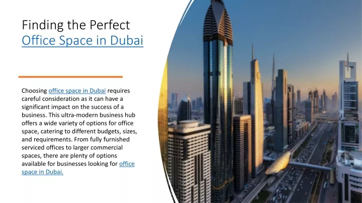 finding the perfect office space in dubai