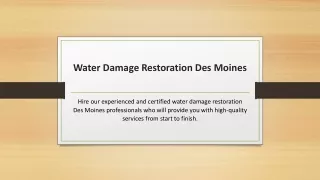 Water Damage Restoration Des Moines