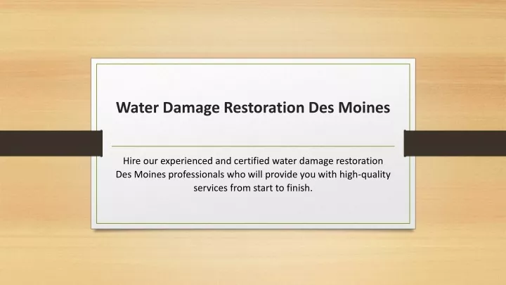 water damage restoration des moines