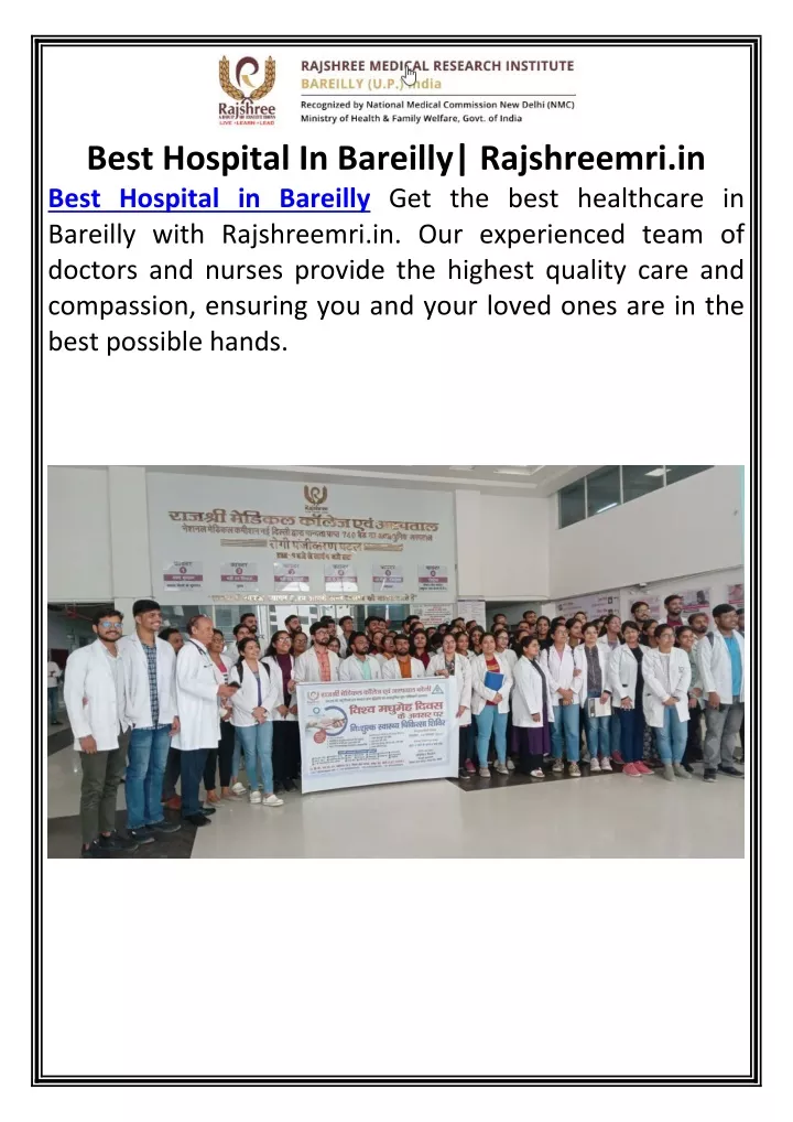 best hospital in bareilly rajshreemri in best