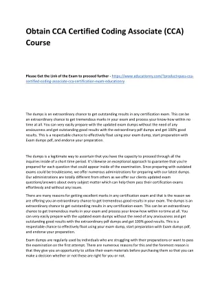 obtain cca certified coding associate cca course