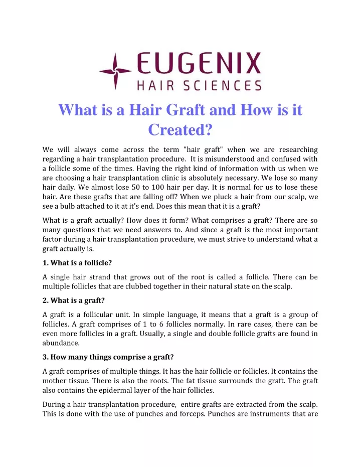 what is a hair graft and how is it created