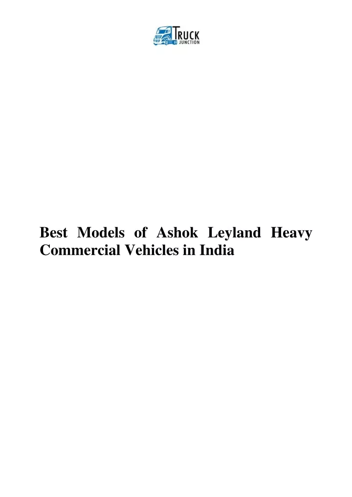 best models of ashok leyland heavy commercial