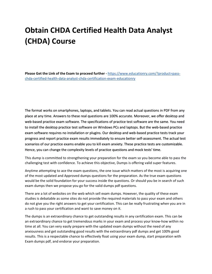 obtain chda certified health data analyst chda