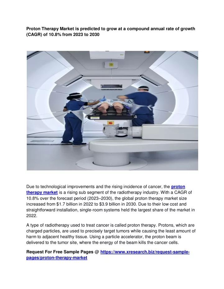 proton therapy market is predicted to grow