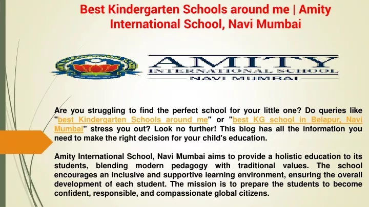 best kindergarten schools around me amity international school navi mumbai