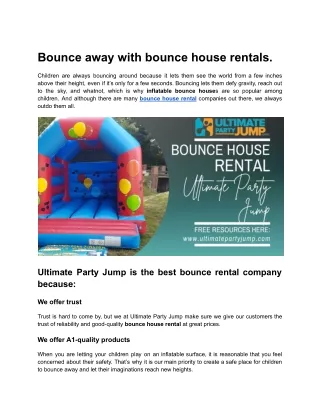 Bounce away with bounce house rentals