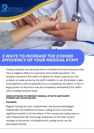 3 Ways to Increase the Coding Efficiency of Your Medical Staff
