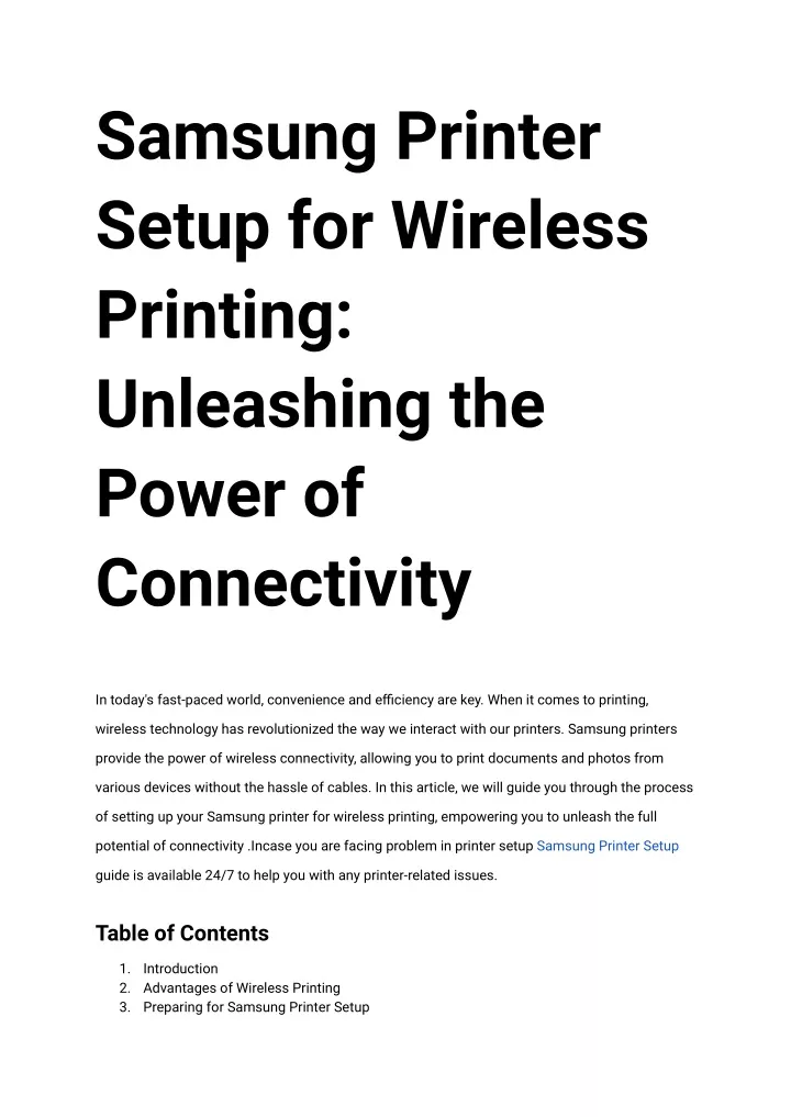 samsung printer setup for wireless printing