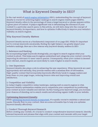 What is Keyword Density in SEO? A Beginner’s Guide