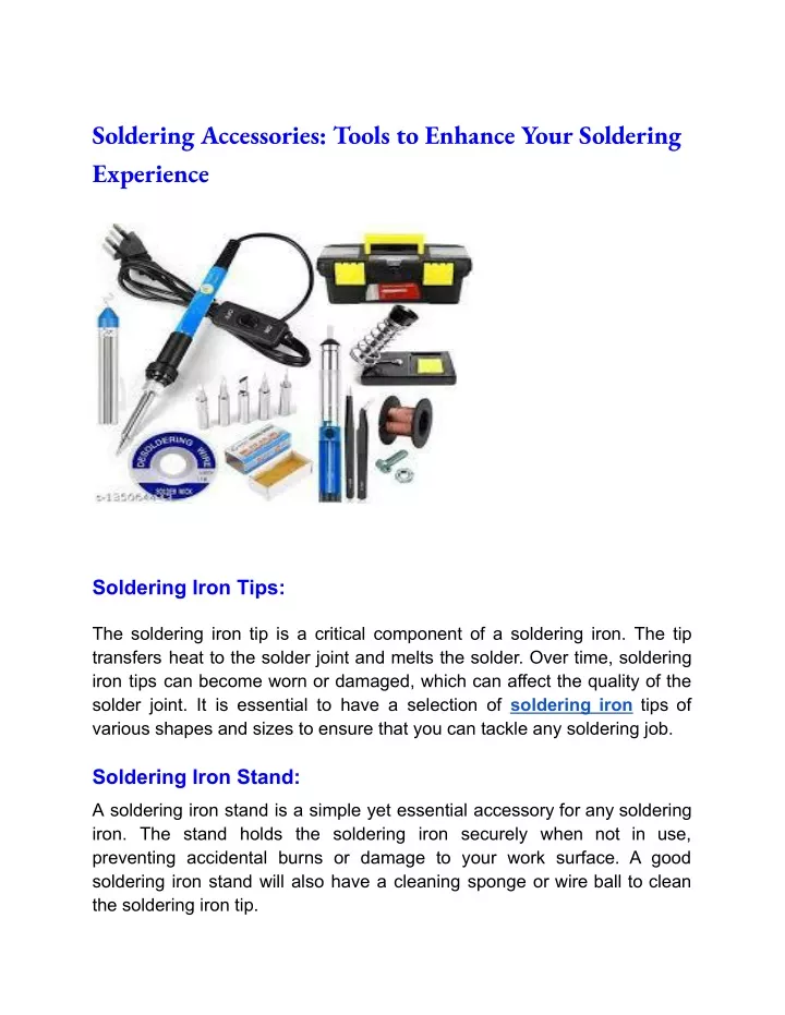 soldering accessories tools to enhance your