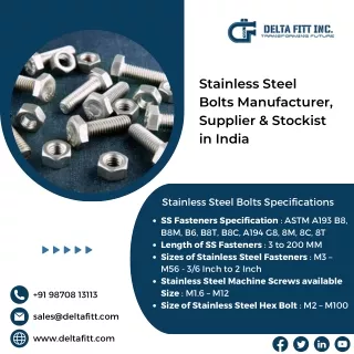 Stainless Steel Bolts| Stud Bolts| Stainless Steel Bolts in Germany|